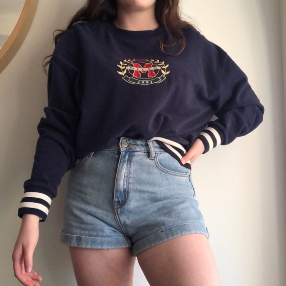 PacSun Tops - LA Hearts/PacSun Milan Embroidered Navy Crewneck